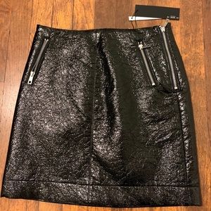 Black Vegan Leather Skirt